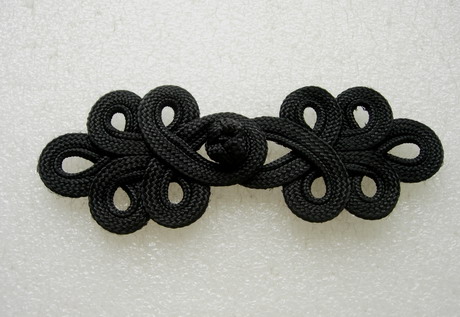 FG358 Black Loops Corded Closured Knot Button