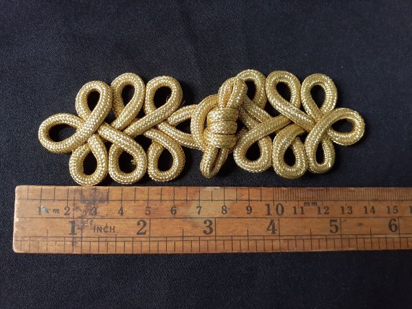 FG362 Metallic Gold Trim Loops Corded Closured Knot FG362 Metallic Gold Trim Loops Corded Closured Knot