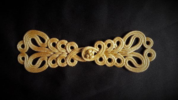 FG365 Gold Loopy Corded Braided Closured Knot Fastener FG365 Gold Loopy Corded Braided Closured Knot Fastener