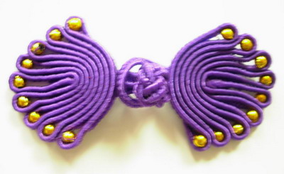 FG75-9 Purple Chinese Frog Closure Buttons Knots (Fan) 5pr