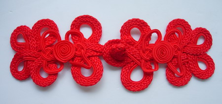 MR02-3 Red Macrame Fastener Frog Closure Knot