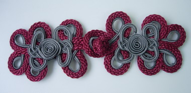 MR02-5 Maroon Grey 2Tone Macrame Fastener Frog Closure Knots MR02-5 Maroon Grey 2Tone Macrame Fastener Frog Closure Knots