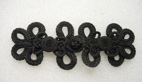 MR02 Black Macrame Fastener Frog Closure Knot