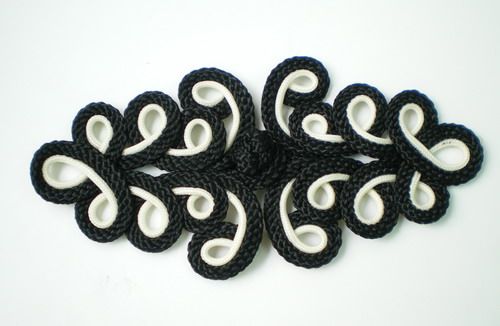 MR04-3 Macrame Fastener Frog Closure Knot Black White