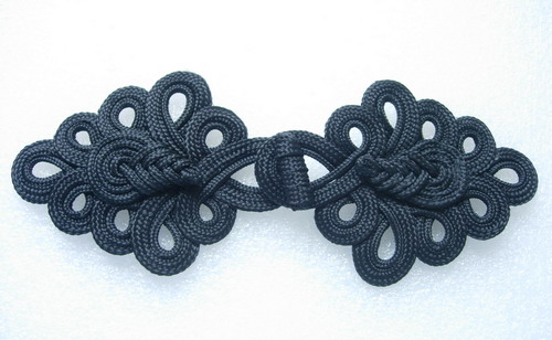 MR05-7 Macrame Fastener Frog Closure Knot Ornament Black