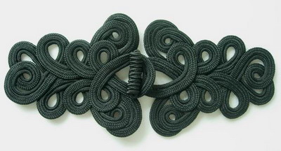 MR06 Cord Macrame Fastener Frog Closure Knot Ornament Black