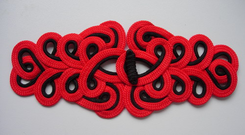 MR08-26 Red Black Corded Macrame Fastener Closured Knot Buckle MR08-26 Red Black Corded Macrame Fastener Closured Knot Buckle
