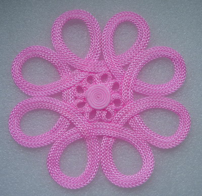 MR122 Round Celtic Macrame Braided Ornament Pink