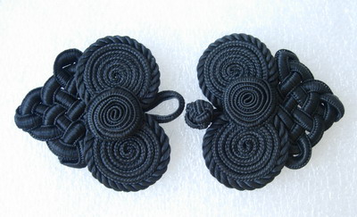 MR123 Unique Corded Coils Braided Frog Closures Knots Black MR123 Unique Corded Coils Braided Frog Closures Knots Black