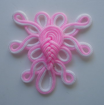 MR136 Pipa Loops Braided Corded Applique Decoration Pink White