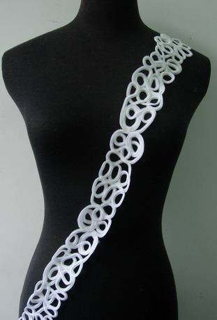 MR140 Long Braided Corded Belt Accessory White