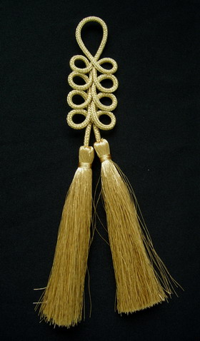 MR168 Gold Loopy Corded Braided Tassels Fringe jewelry