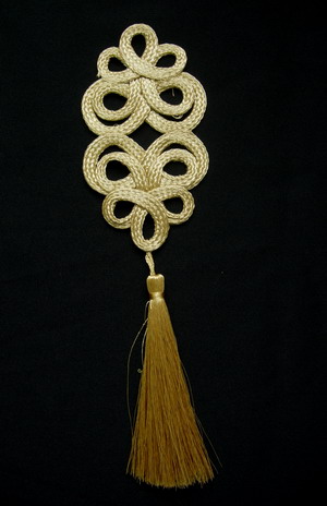 MR169 Gold Fluer De Lis Loopy Corded Braided Tassels Jewelry