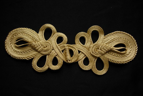 MR174Gold Metallic Corded Braided Loops Fastener Closure Knot - Click Image to Close