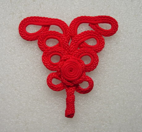 MR188 Corded Macrame Flower Loopy Ornament Motif Deoration Red - Click Image to Close