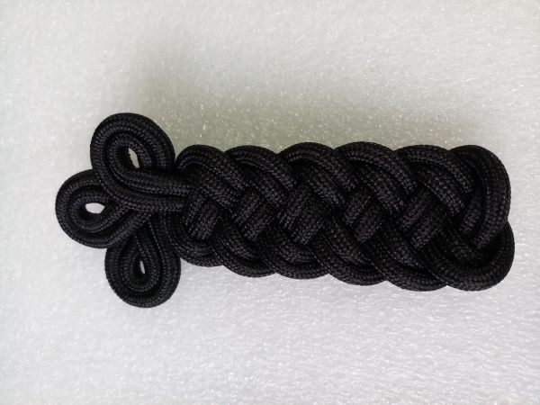MR220 Fluer De Lis Black Metallic Corded Braided Motif MR220 Fluer De Lis Black Metallic Corded Braided Motif