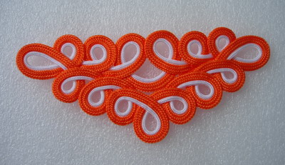 MR47-5 Corded Loops Neck Neckline Macrame Fashion Orange White MR47-5 Corded Loops Neck Neckline Macrame Fashion Orange White