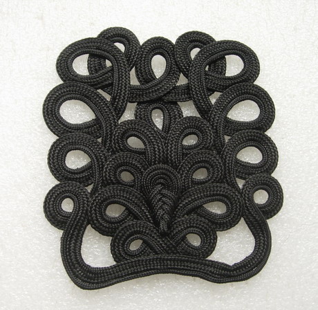 MR63-3 Loops Celtic Corded Applique Motif Decoration Black - Click Image to Close