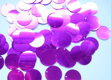 PI09 20mm Round Paillettes Sequins w/Hole Fuchsia 200pcs/pack - Click Image to Close