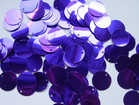 PI10 20mm Round Paillettes Sequins w/Hole Purple 200pcs/pack - Click Image to Close