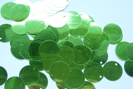 PI13 20mm Round Paillettes Sequins w/Hole Lime 200pcs/pack - Click Image to Close