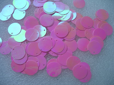 PI15 20mm Round Paillettes Sequins w/Hole Pink Iris 200pcs
