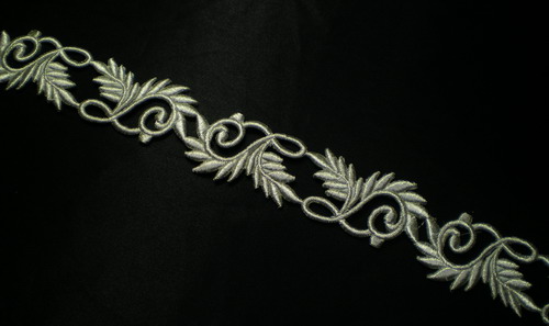 PB15 Silver Thread Metallic Trim Iron On Embroidery Patch 36" PB15 Silver Thread Metallic Trim Iron On Embroidery Patch 36"