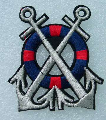 PC133 Anchor & Wheel Embroidery Patch Badge Multicolor