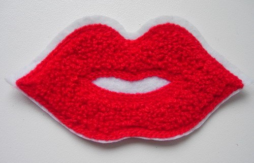 PC160 Hot LIPS lip Furry Applique Patch Sew On Fashion - Click Image to Close