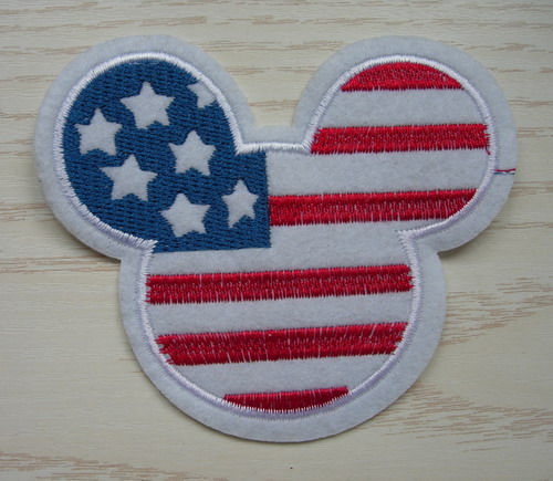 PC167 Cute & Punk Mouse Patriotic USA Flag Patch