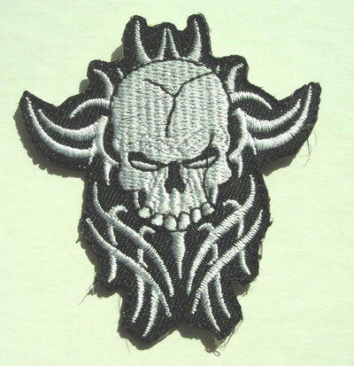 PC25 Flame Skull Embroidery Patch Applique Iron On PC25 Flame Skull Embroidery Patch Applique Iron On