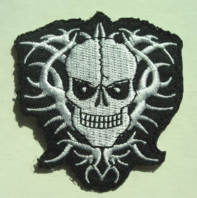 PC26 Flame Skull Embroidery Patch Applique Iron On PC26 Flame Skull Embroidery Patch Applique Iron On