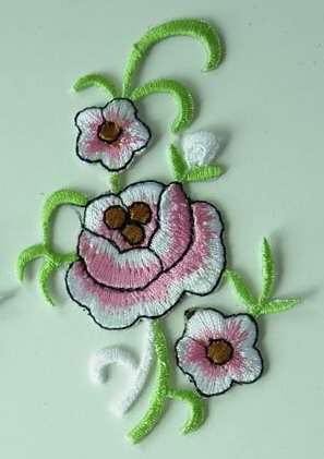 PT110 Little Flowers Embroidery Patch Iron On Scrapbook 2pcs