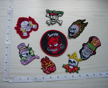 PC169 Skull Punk Rock Embroidered Applique Patch Assorted 8pc PC169 Skull Punk Rock Embroidered Applique Patch Assorted 8pc