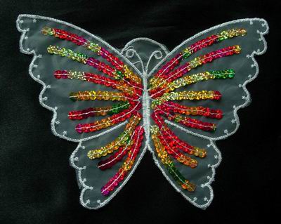 VA02 Colorful Butterfly Lace Venise Venice Sequin Applique