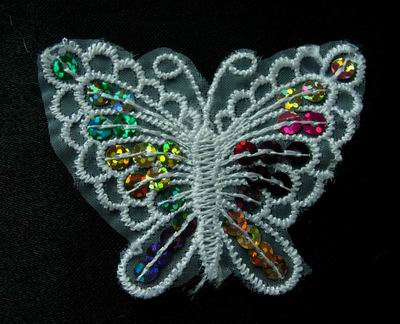 VA06 Venice Applique Multicolor Hologram Sequined Butterfly 2pcs VA06 Venice Applique Multicolor Hologram Sequined Butterfly 2pcs