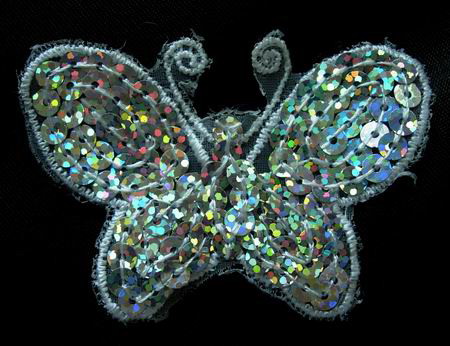 VA13 Little Butterfly Sequin Venise Applique White 4pcs