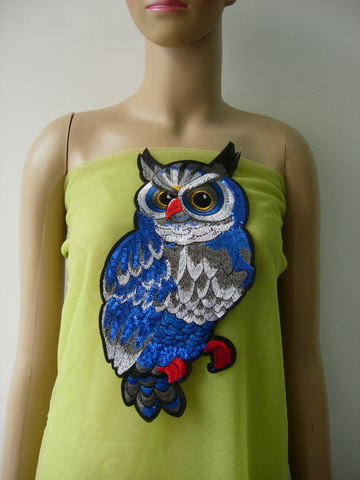 AN101 Colorful Owl Sequined Embroidered Applique Trendy/Chic