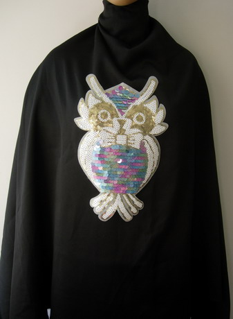 AN109 Colorful Owl Sequined Embroidered Applique Iron On Dress