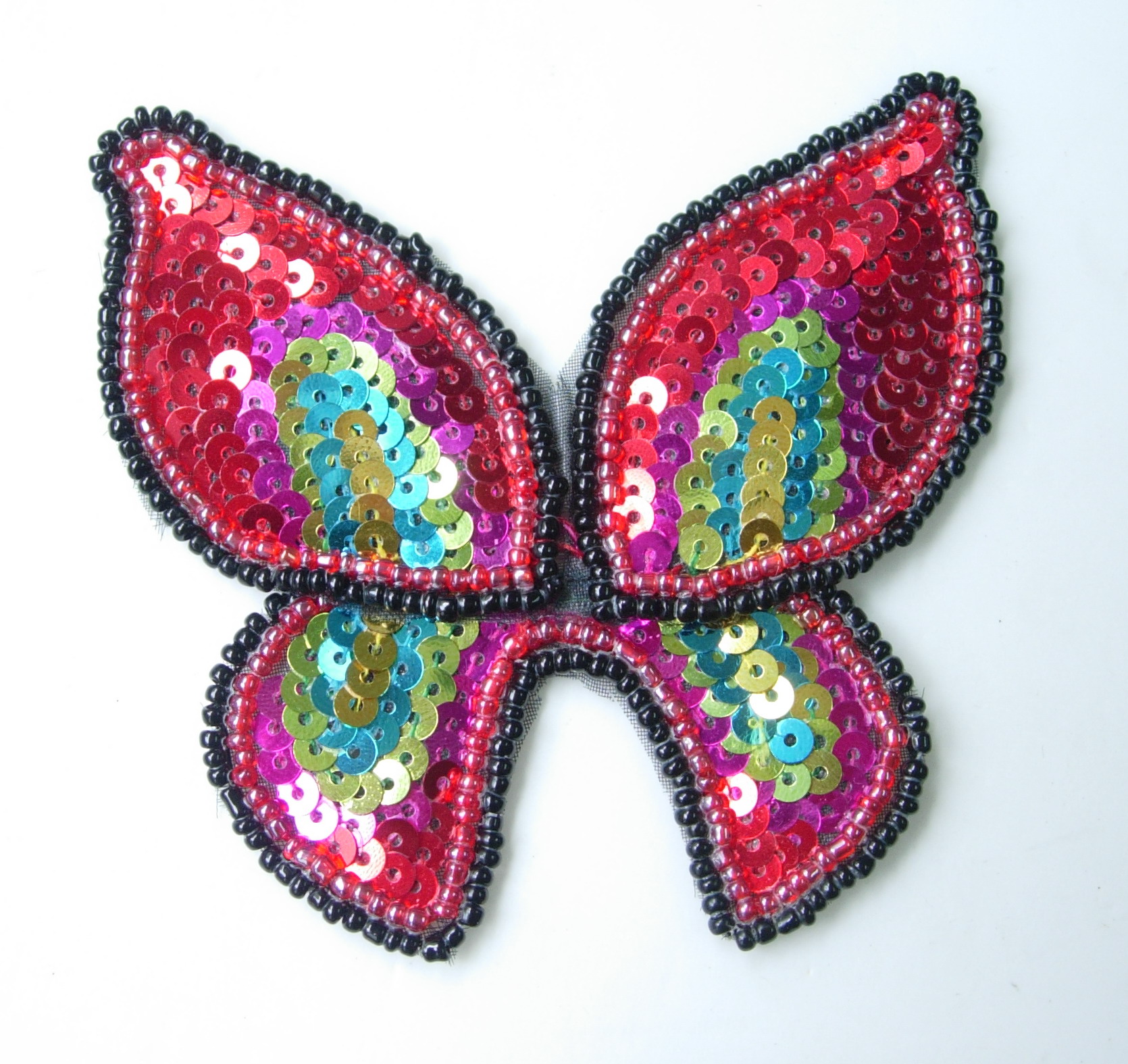 AN84 Multicolor Design Butterfly Sequin Bead Applique Motif AN84 Multicolor Design Butterfly Sequin Bead Applique Motif