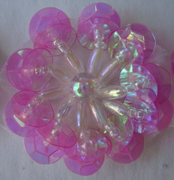 clear fuchsia sequin flower