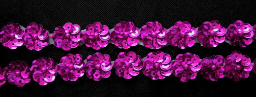 BN41 Fuchsia Mini Sequin Flower Applique Banding 60pcs - Click Image to Close