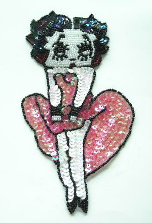 CT11 Sequin Bead Applique Betty Boop Marilyn Monroe Motif Patch