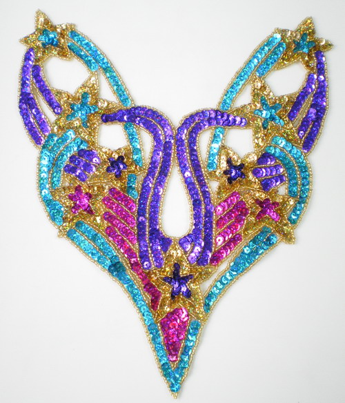 NK104 Sequin Bead Applique Necklace for Belly Dance Skating Tutu