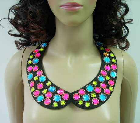 NK259 Embellished Gemstones Beaded Collar Necklace Fashion