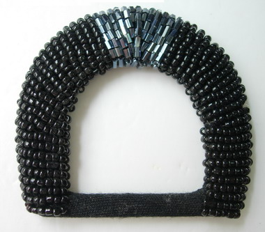 SB116 D-Buckle Grid Jewelry Beaded Buckle Black