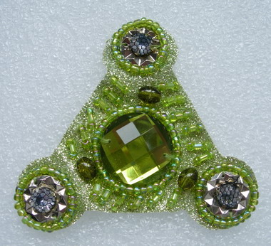 SB124-3 Triangle Gems Beaded Jewelry Applique Jewel Lime