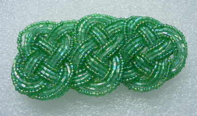 SB168 Wire Beaded Braided Jewelry Motif Green