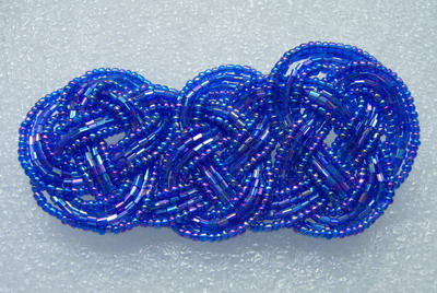 SB169 Wire Beaded Braided Jewelry Motif Blue - Click Image to Close