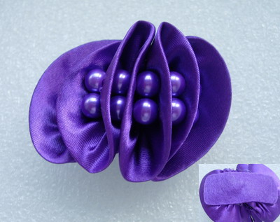 SB173 3D Bow Satin Bead Jewelry Motif Purple Hairdress Shoes *2 - Click Image to Close